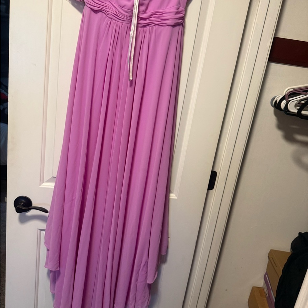 David's Bridal Strapless Gown in Soft Pink